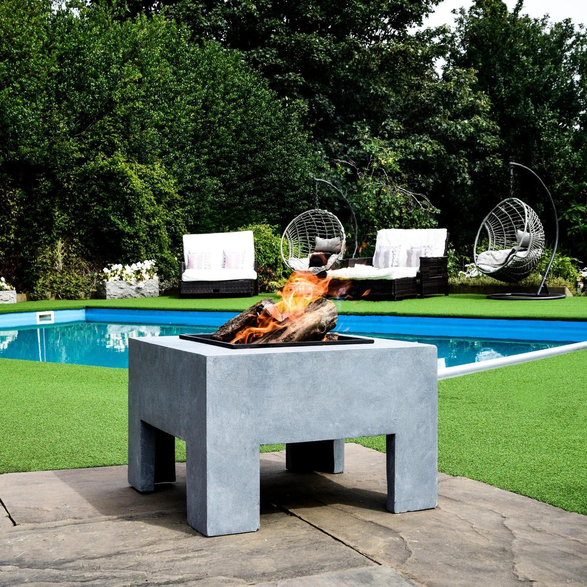 Ivyline Outdoor Square Console Fire Pit - Image 3