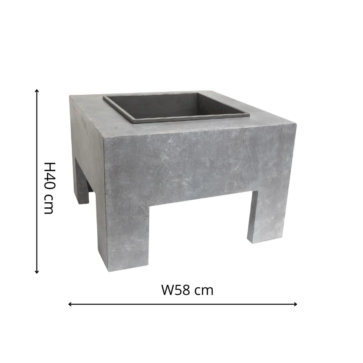 Ivyline Outdoor Square Console Fire Pit - Image 7