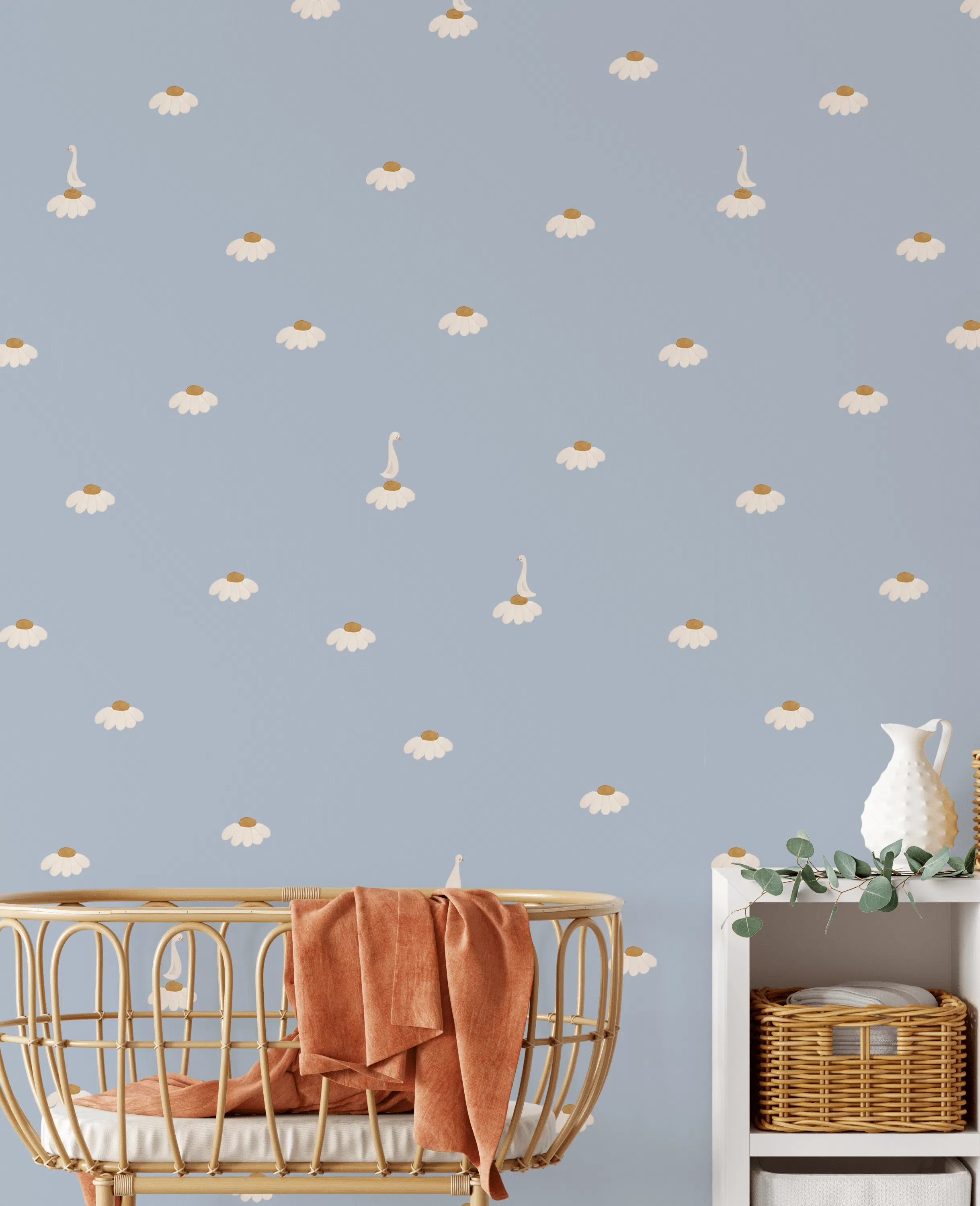 Creative Lab Amsterdam Sweet Camomile Sky Blue Repetitive Wallpaper - Image 4