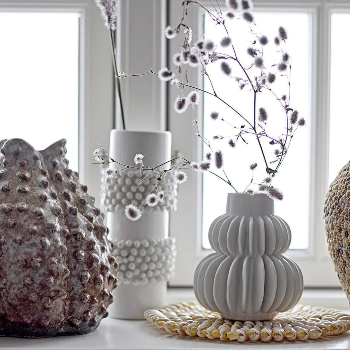 Bloomingville Halfdan Stoneware Vase White - Image 5