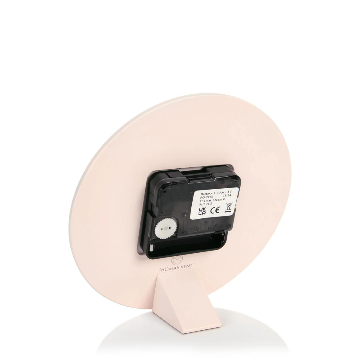 Thomas Kent 15cm Arabic Shy Pink Mantel Clock - Image 4