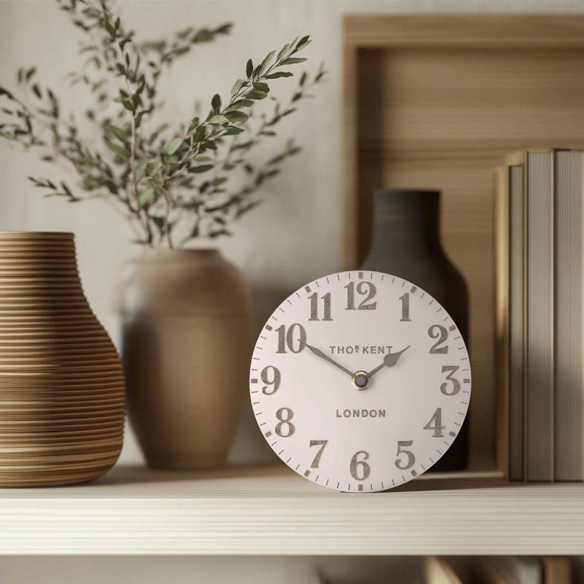 Thomas Kent 15cm Arabic Shy Pink Mantel Clock - Image 5