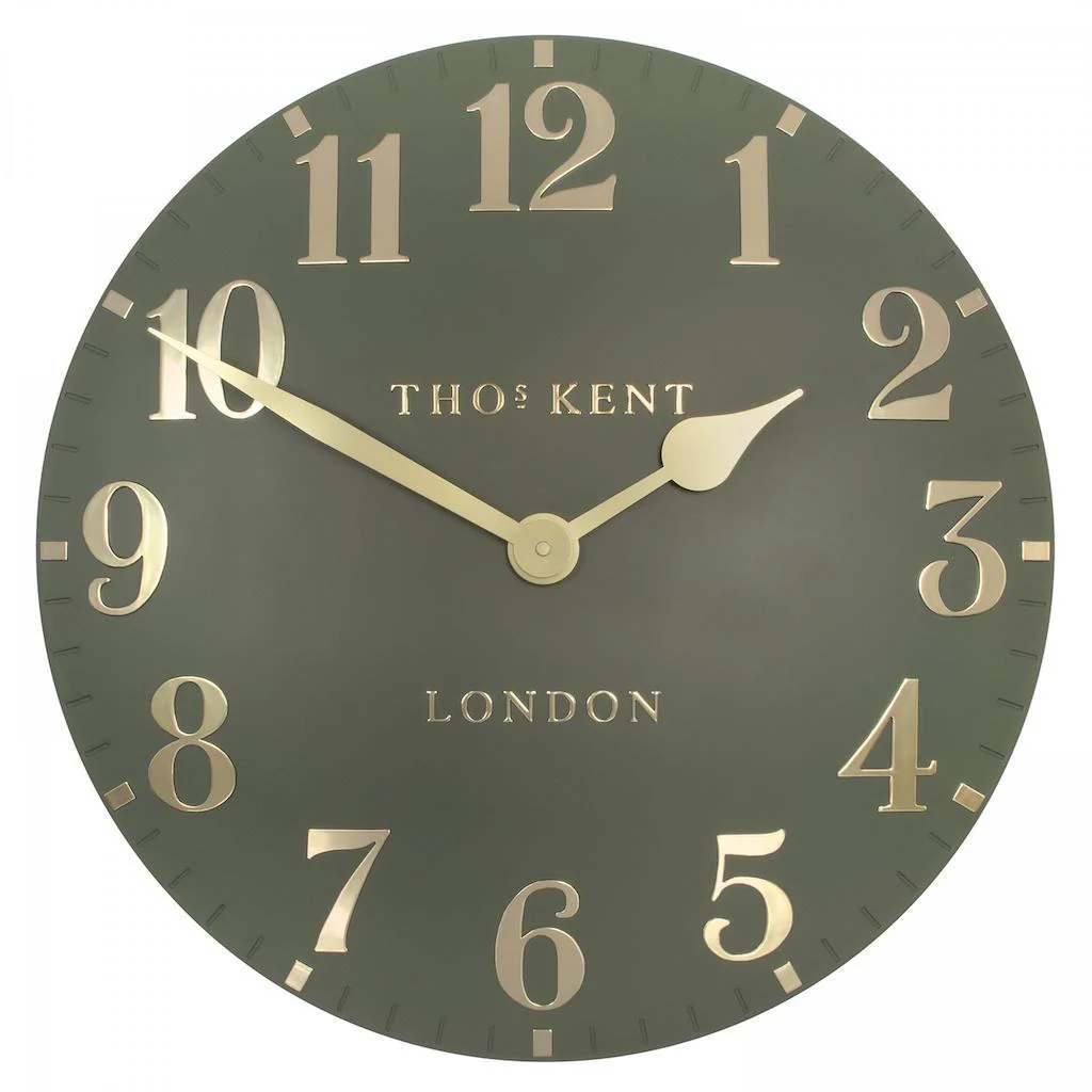 Thomas Kent 50cm Arabic Large Wall Clock Lichen Green
