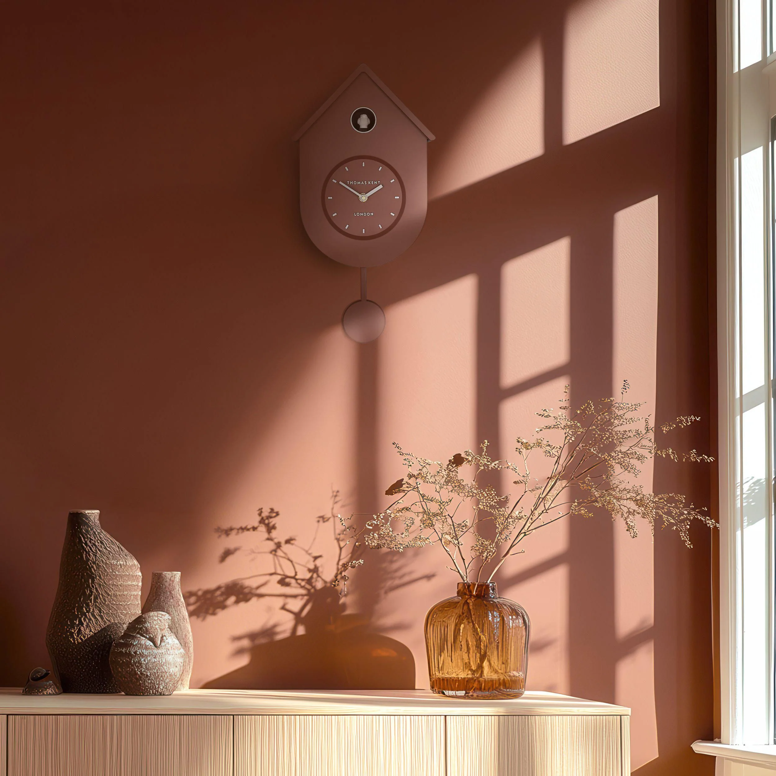 Thomas Kent Cuckoo Burnt Umber Wall Clock - Image 2