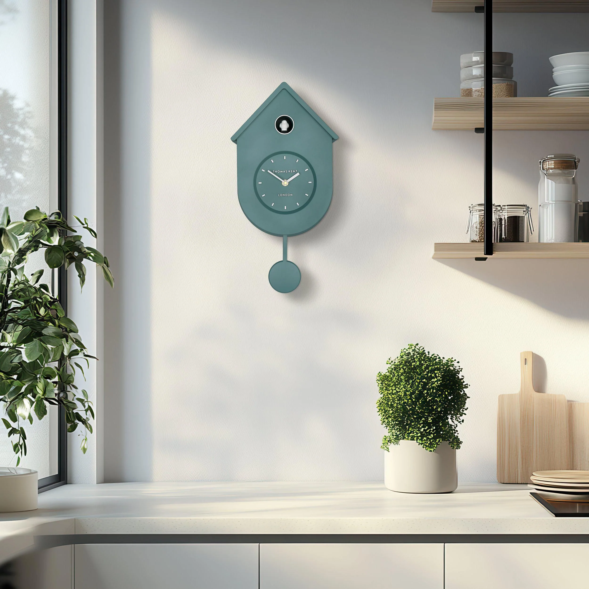 Thomas Kent Cuckoo Dark Aquamarine Wall Clock - Image 2