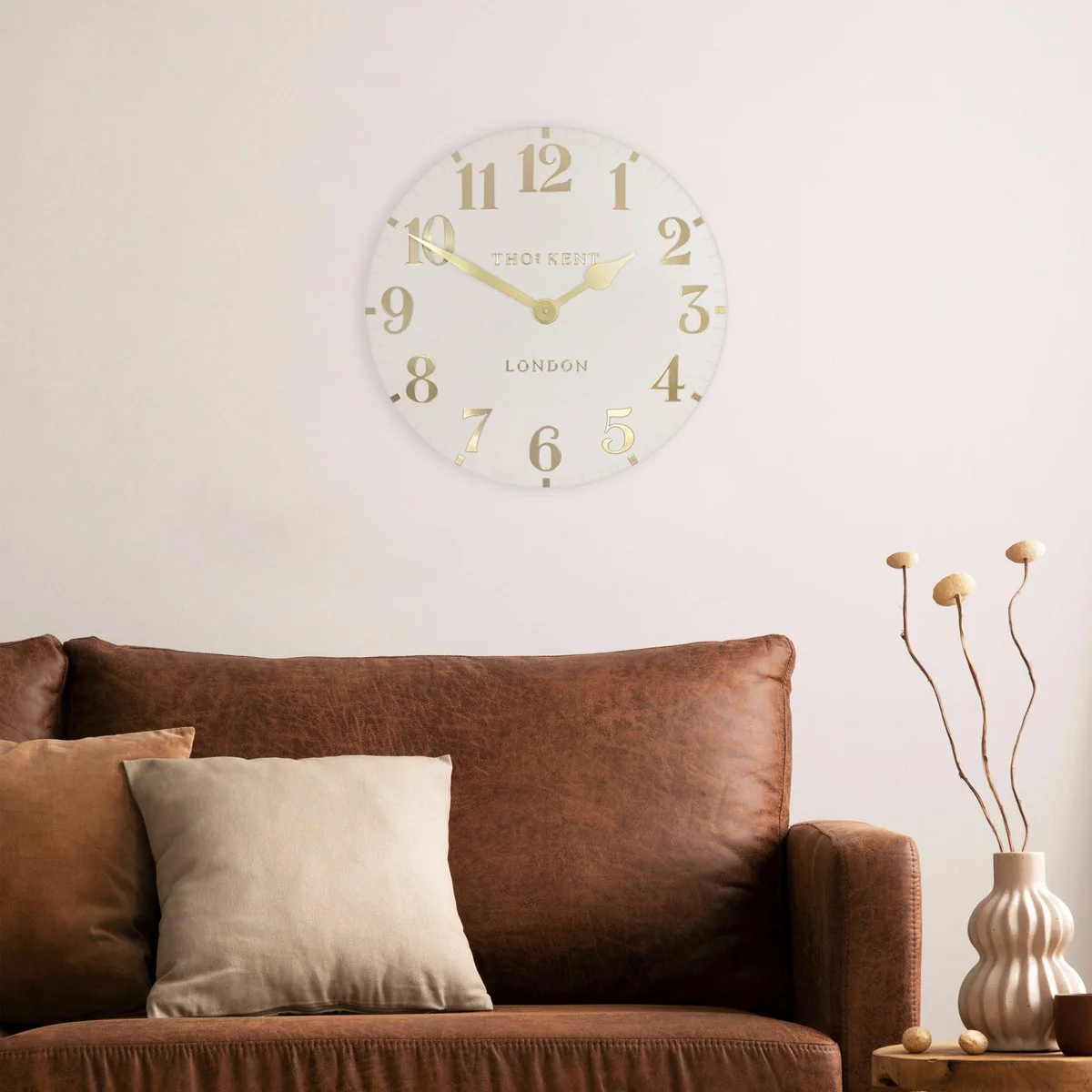 Thomas Kent Arabic 50cm Large Wall Clock - Oatmeal - Image 3