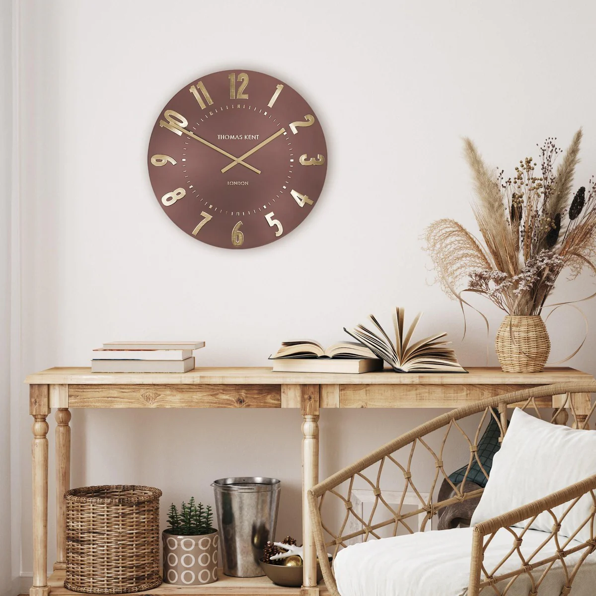 Thomas Kent Mulberry 50cm Large Wall Clock - Auburn - Image 3