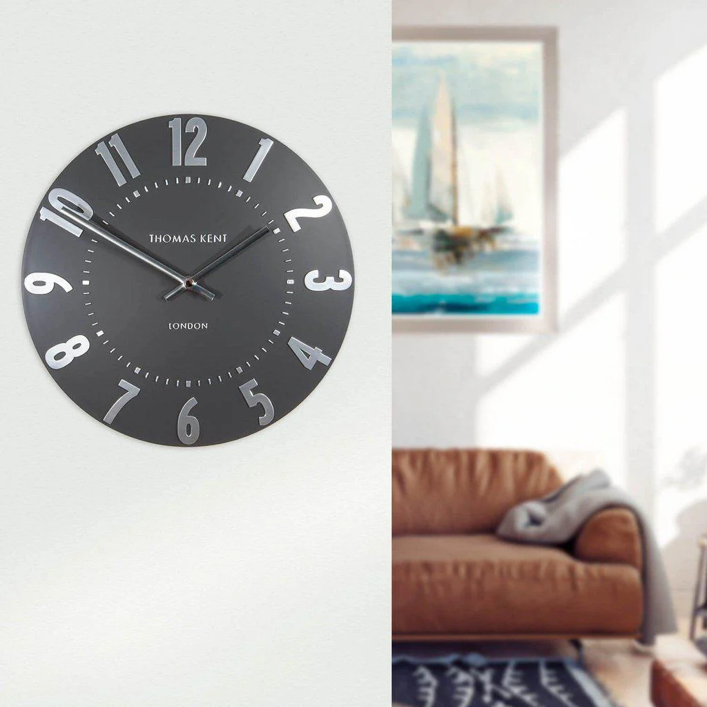 Thomas Kent Mulberry Silver 30cm Small Wall Clock - Graphite - Image 2