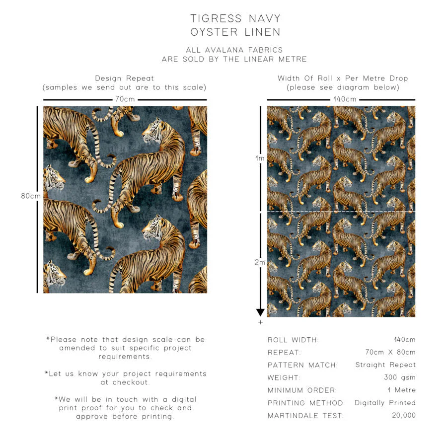 Avalana Tigress Oyster Linen Fabric - Image 2