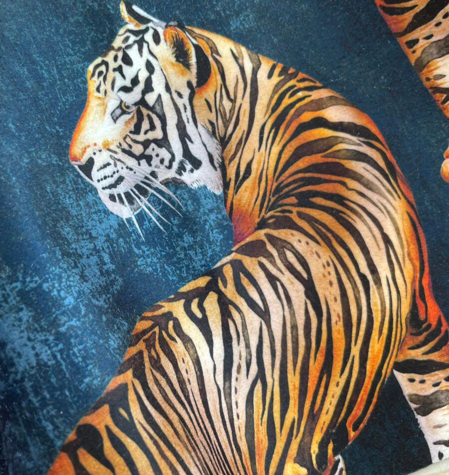 Avalana Tigress Shimmer Velvet Fabric