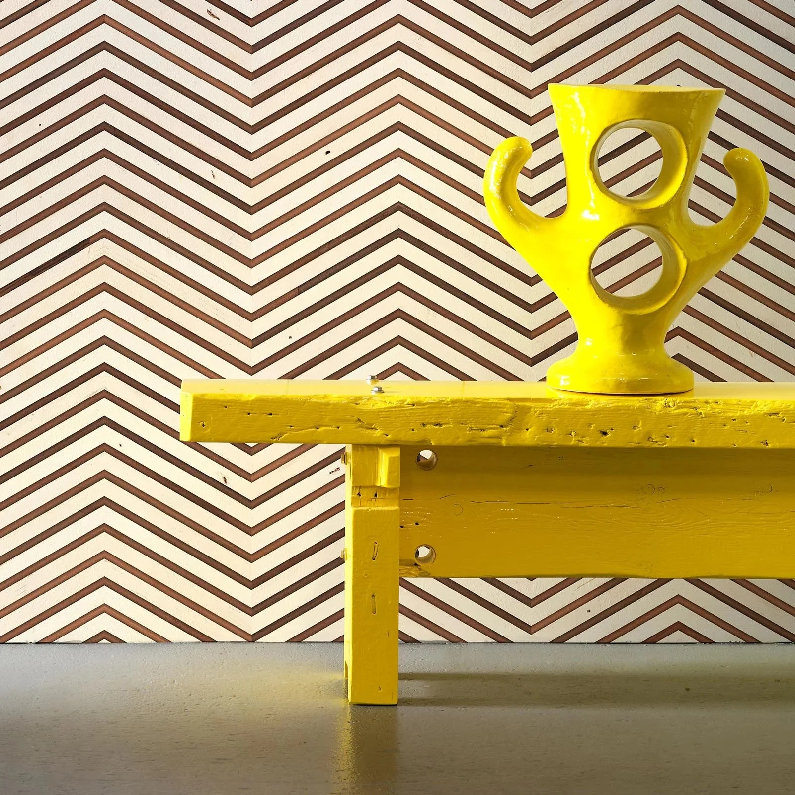 NLXL Timber Strips Scrapwood On Teak Chevron Wallpaper - Image 4