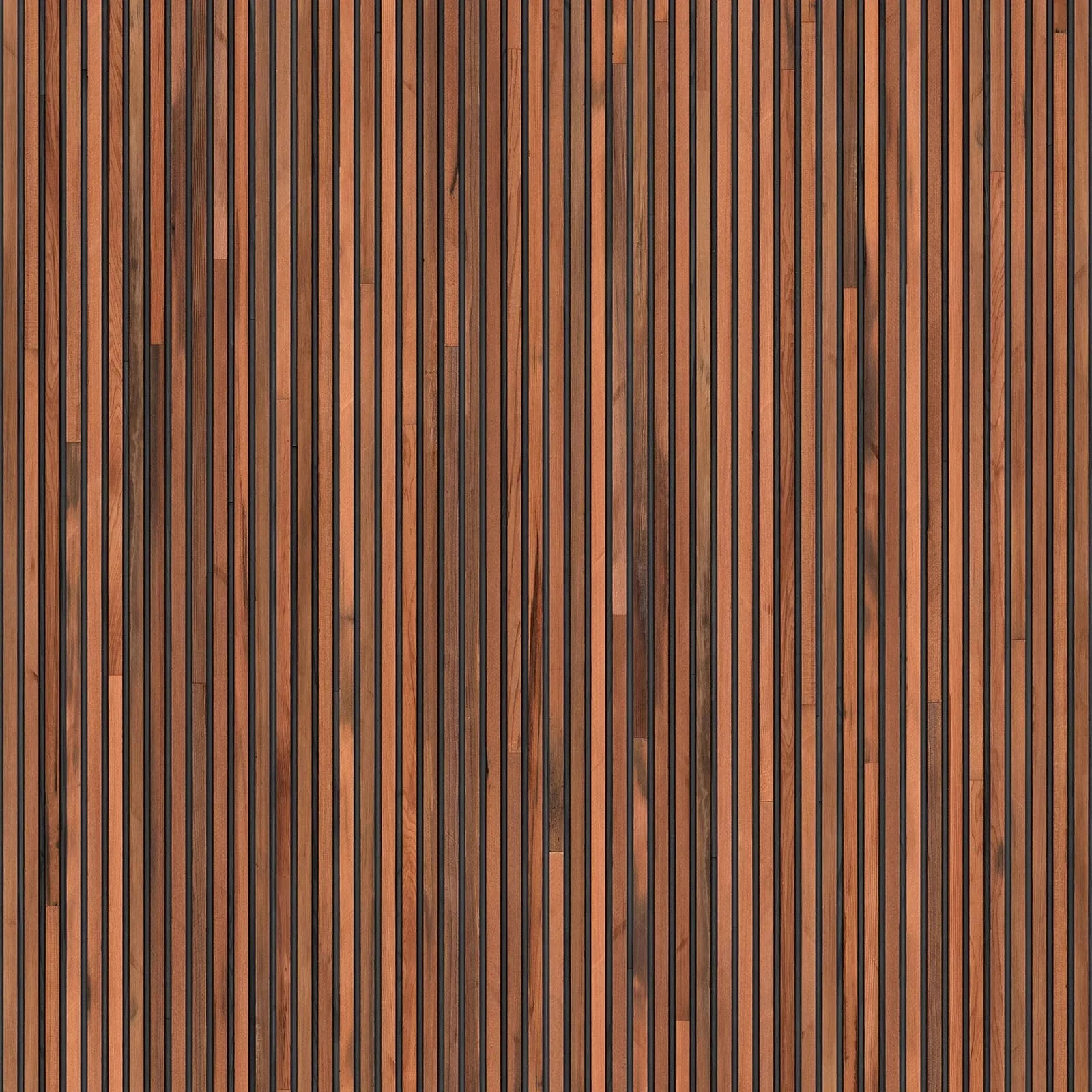 NLXL Timber Strips Teak On Black Wallpaper - Image 3