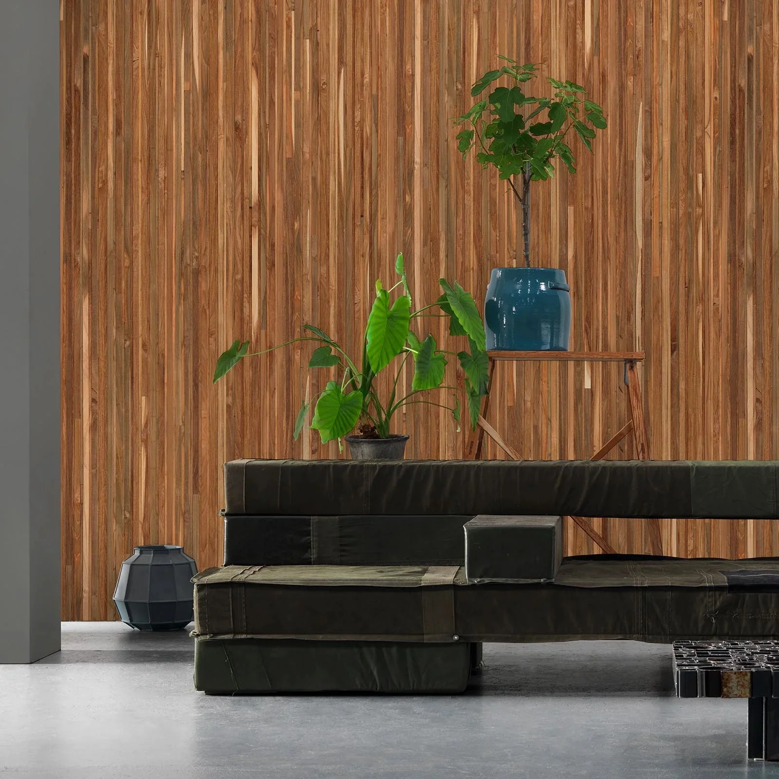 NLXL Timber Strips Wallpaper Teak On Teak