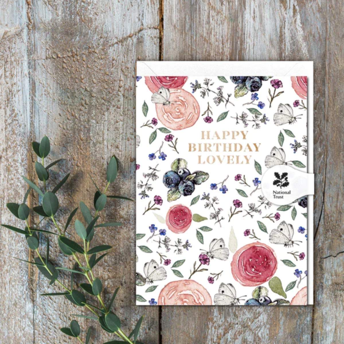Toasted Crumpet Happy Birthday Lovely White Butterflies Card
