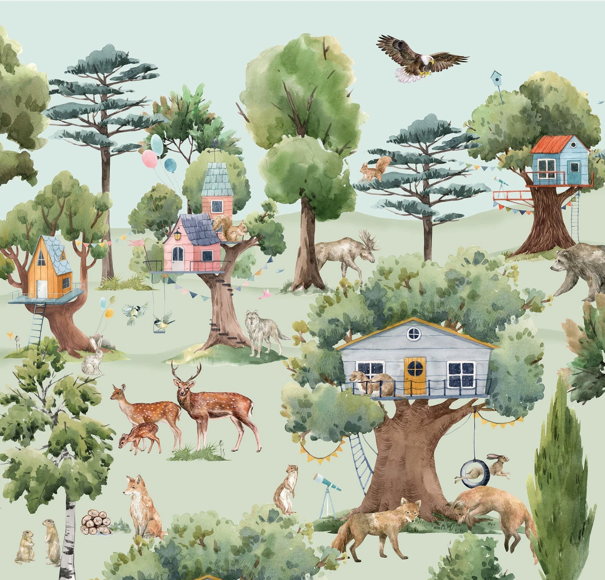 Creative Lab Amsterdam Treehouse in the Forest Wallpaper Circle - Image 3
