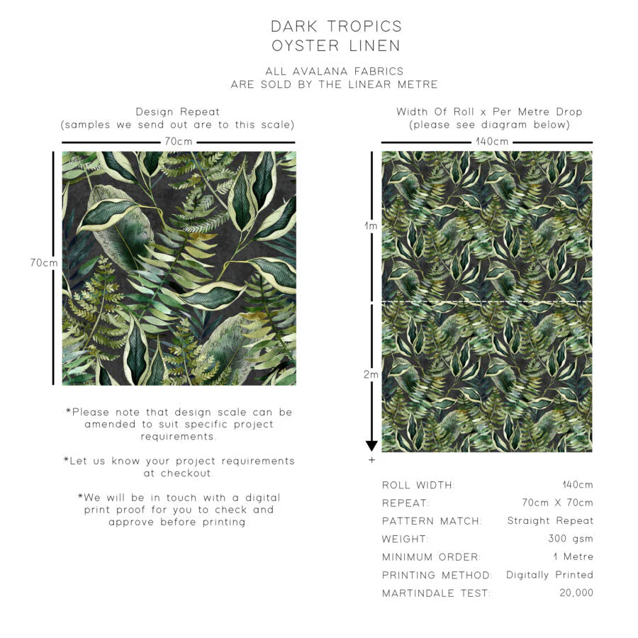 Avalana Tropics Oyster Linen Fabric - Image 3
