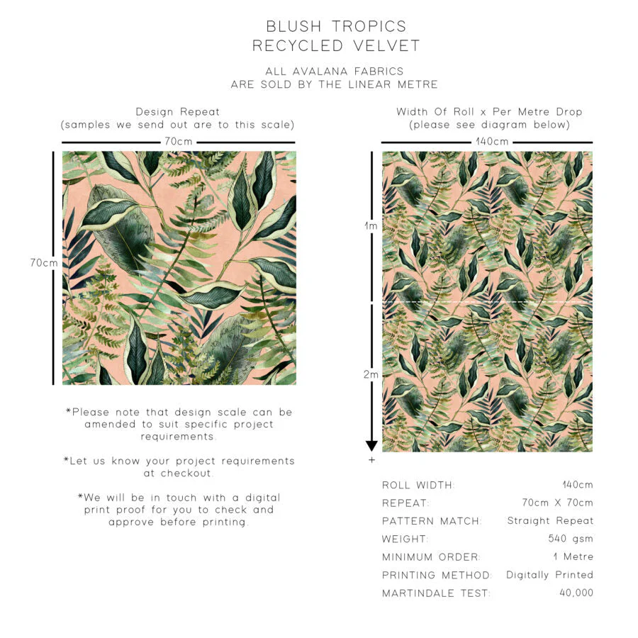 Avalana Tropics Recycled Velvet Fabric - Image 4