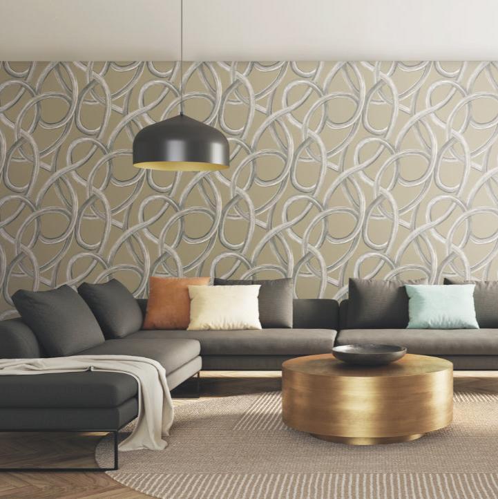 Ohpopsi Twisted Geo Wallpaper - Stone