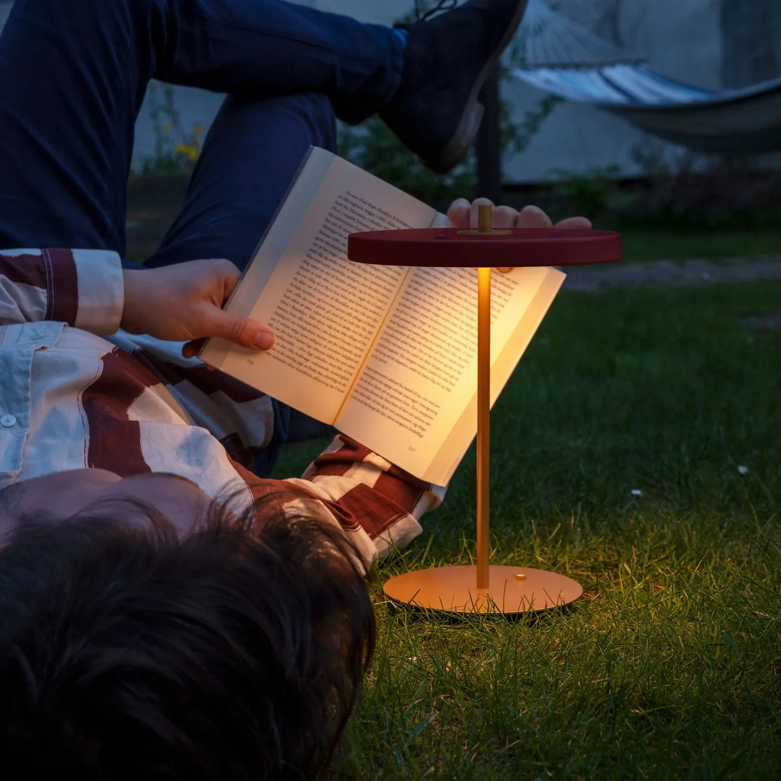 Umage Asteria Move Portable Table Lamp In Ruby Red And Brass - Image 5