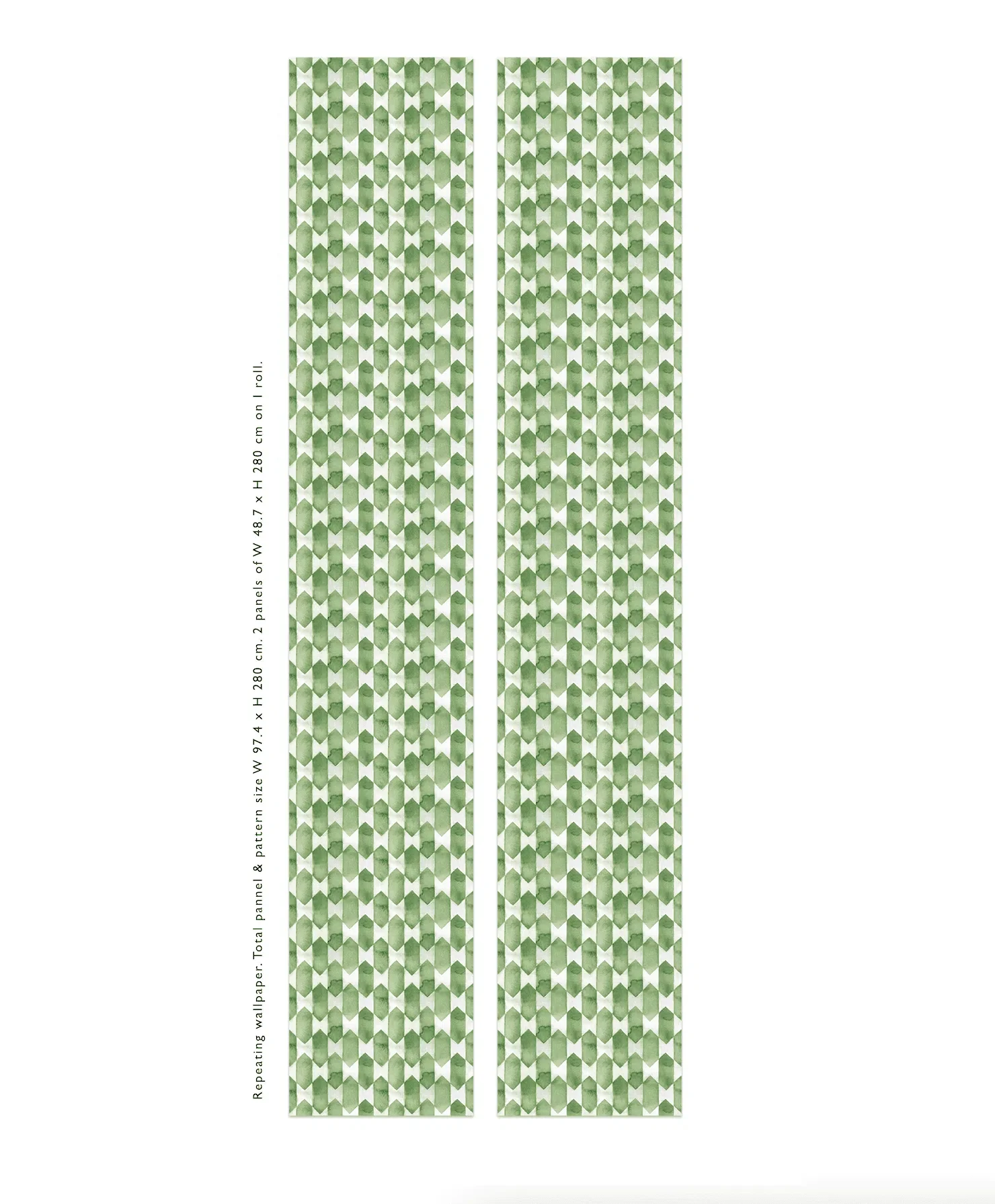 Creative Lab Amsterdam Watercolour Checked Green Repetitive Wallpaper - Image 2