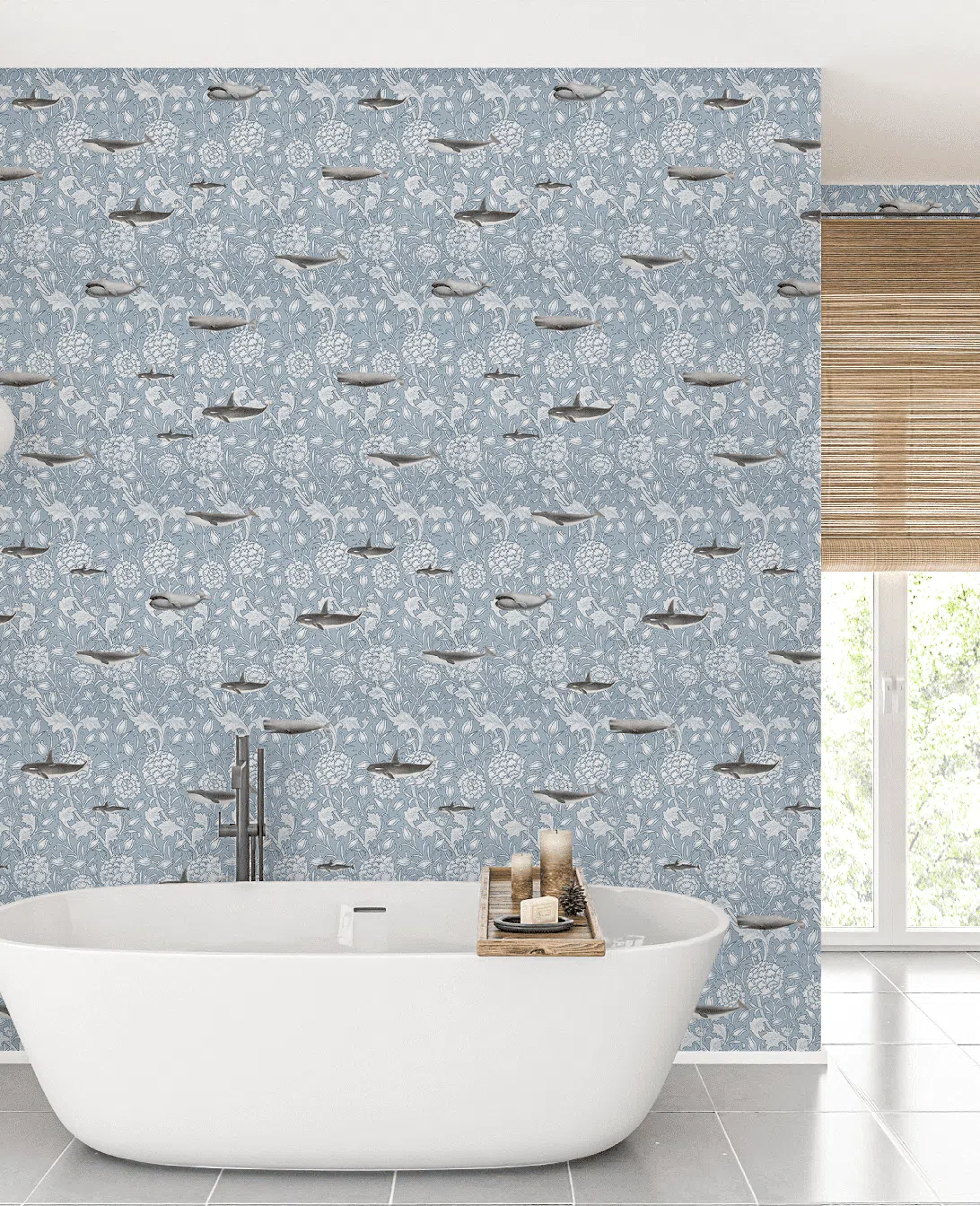 Creative Lab Amsterdam Whaliam Morris Blue Wallpaper Mural - Image 5