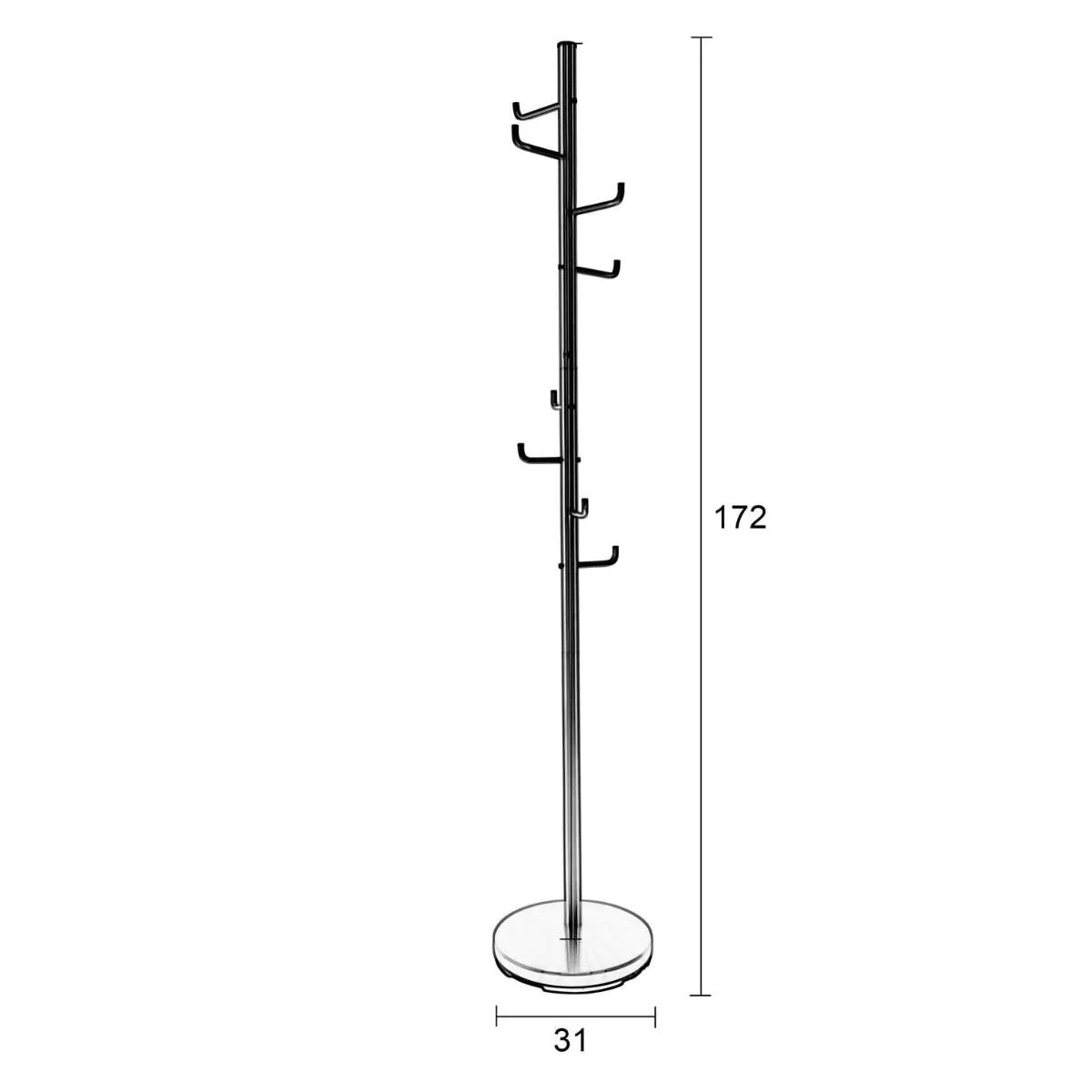 White Label Living Coat Rack Hooked Satin Nickel - Image 5