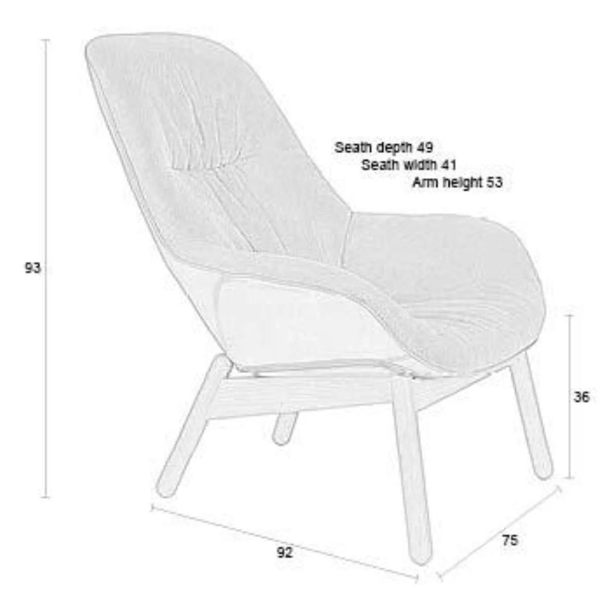 White Label Living Lounge Chair Duke - Image 12