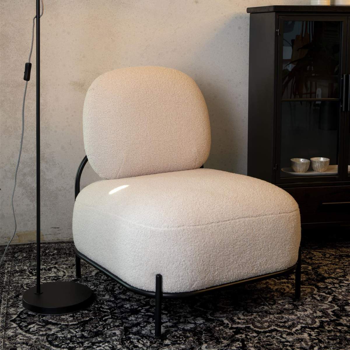 White Label Living Lounge Chair Polly Teddy Ivory - Image 10