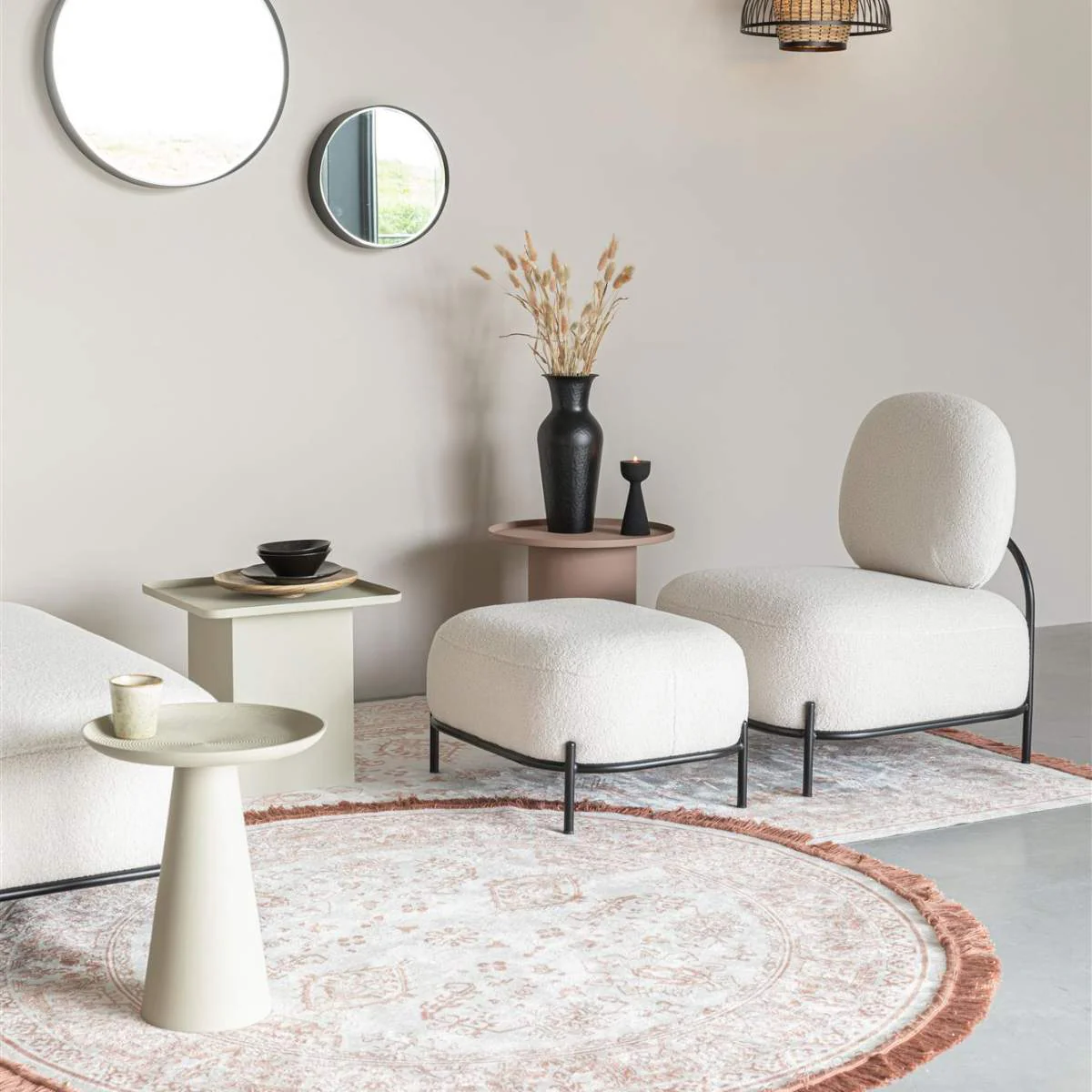 White Label Living Lounge Chair Polly Teddy Ivory - Image 13