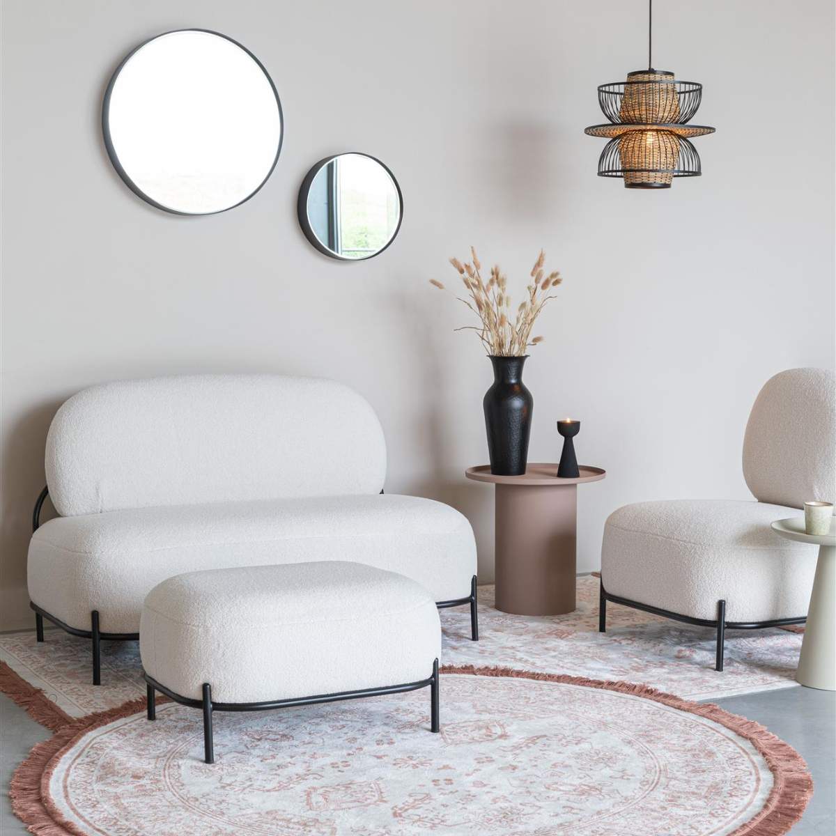 White Label Living Lounge Chair Polly Teddy Ivory - Image 15
