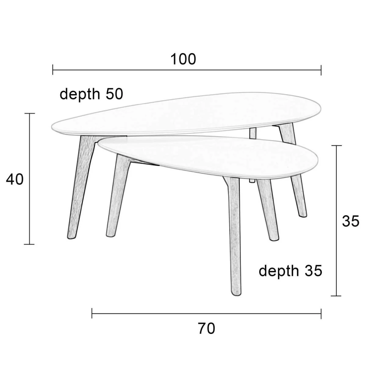 White Label Living Side Table Drop Set Of 2 - Image 7
