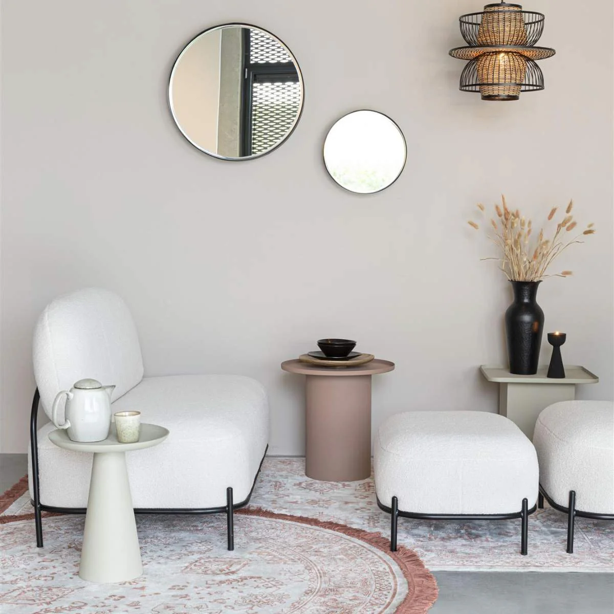 White Label Living Sofa Polly Teddy Ivory - Image 9