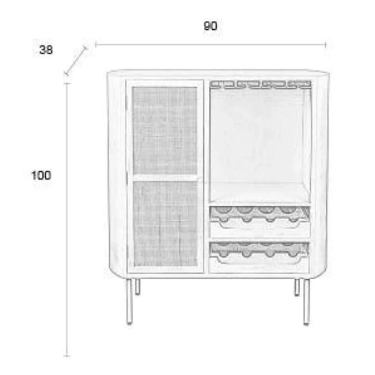 White Label Living Wine Cabinet Amaya Low - Image 9
