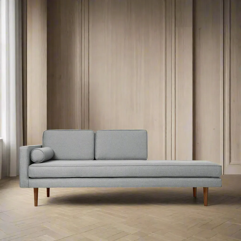 Broste Copenhagen Wind Tweed Chaise Longue Grey Left Sided - Image 2