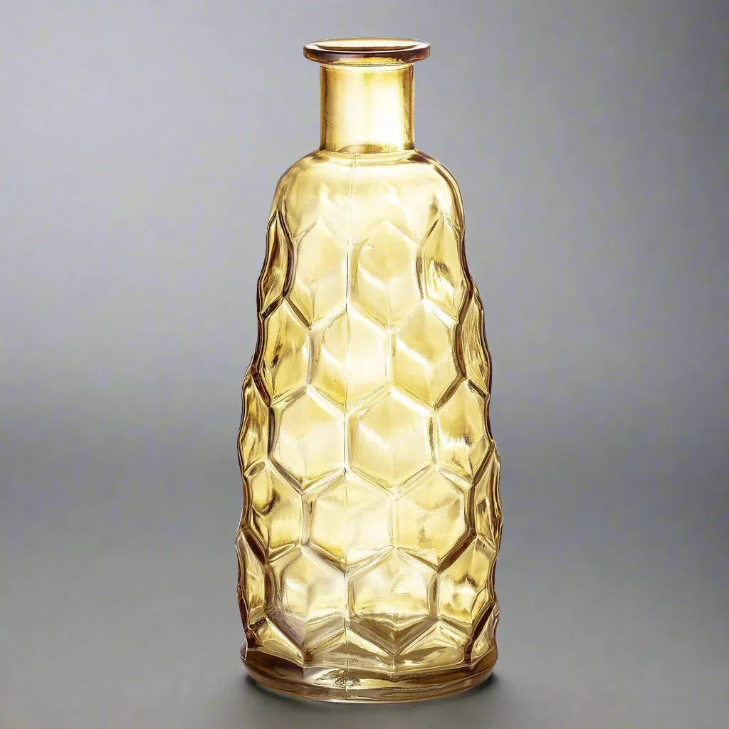 Bloomingville Yellow Pressed Glass Vase - Image 2