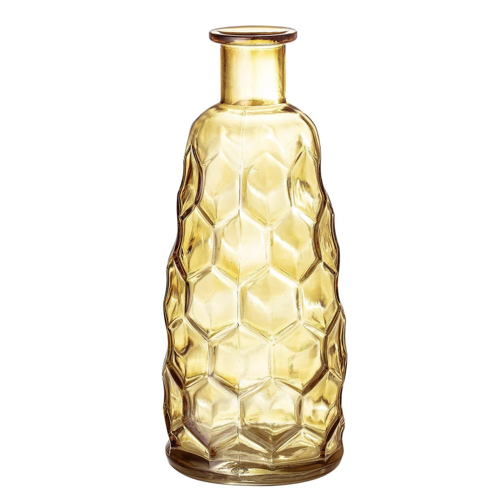 Bloomingville Yellow Pressed Glass Vase - Image 4