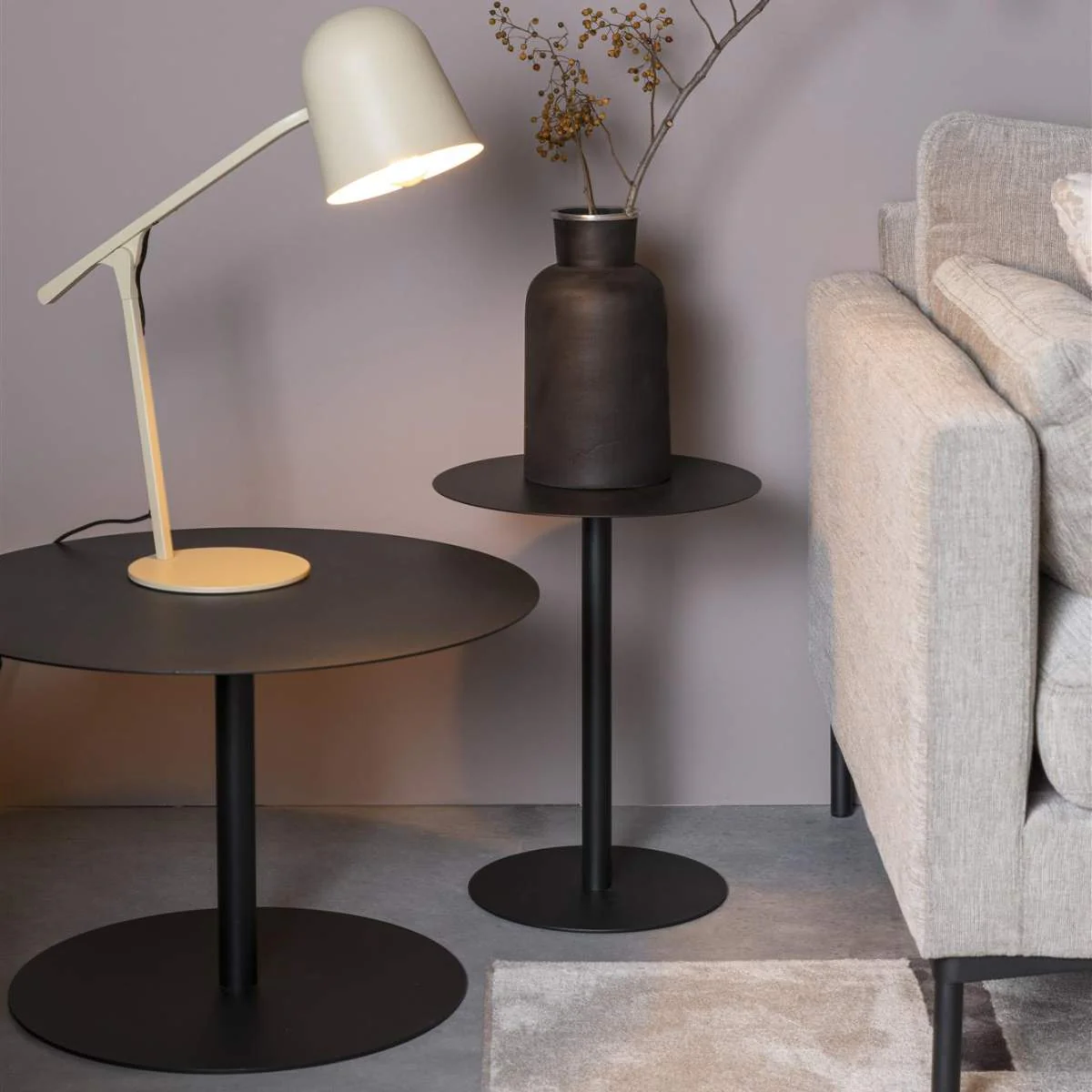 Zuiver Side Table Snow Black Round - Image 10